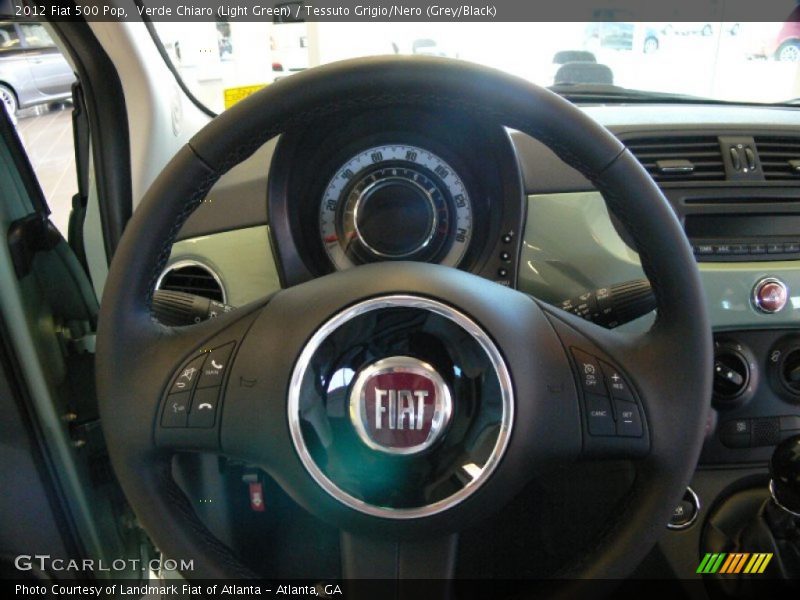 Verde Chiaro (Light Green) / Tessuto Grigio/Nero (Grey/Black) 2012 Fiat 500 Pop