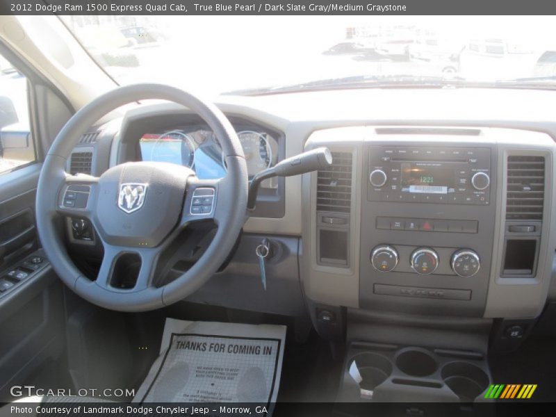 True Blue Pearl / Dark Slate Gray/Medium Graystone 2012 Dodge Ram 1500 Express Quad Cab