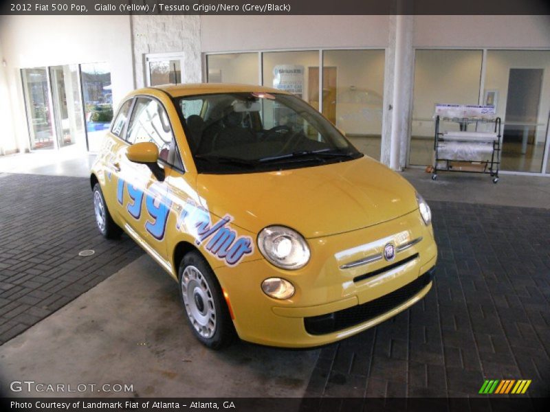 Giallo (Yellow) / Tessuto Grigio/Nero (Grey/Black) 2012 Fiat 500 Pop