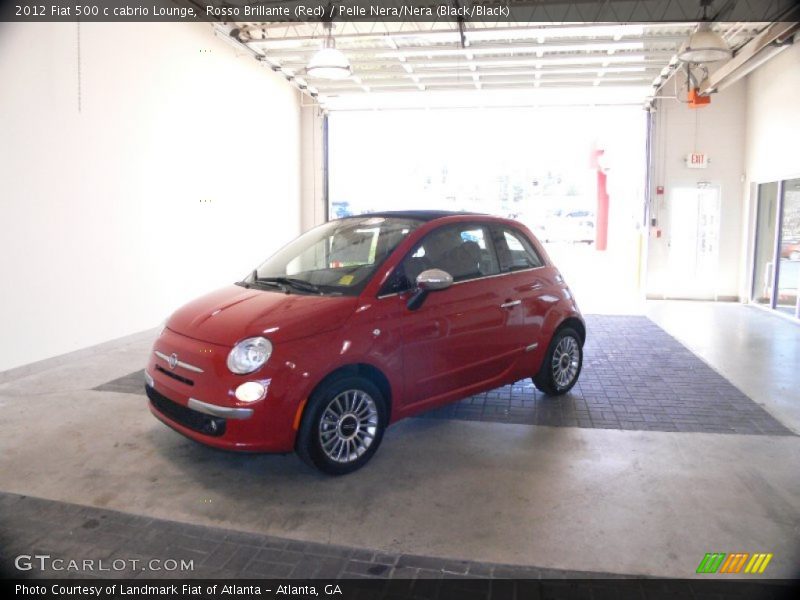 Rosso Brillante (Red) / Pelle Nera/Nera (Black/Black) 2012 Fiat 500 c cabrio Lounge