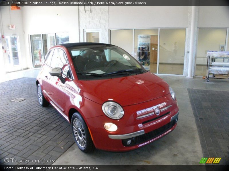 Rosso Brillante (Red) / Pelle Nera/Nera (Black/Black) 2012 Fiat 500 c cabrio Lounge