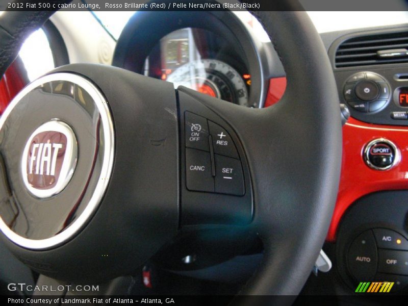 Rosso Brillante (Red) / Pelle Nera/Nera (Black/Black) 2012 Fiat 500 c cabrio Lounge