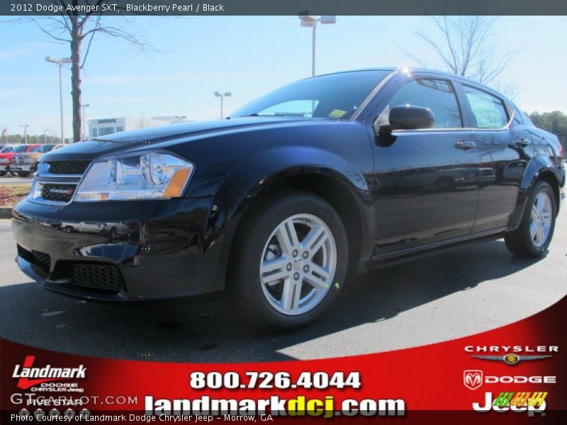 Blackberry Pearl / Black 2012 Dodge Avenger SXT