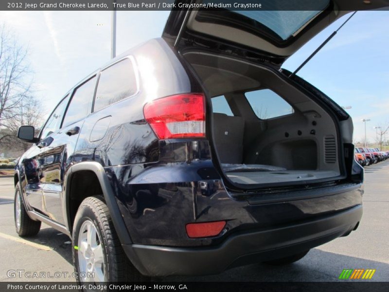True Blue Pearl / Dark Graystone/Medium Graystone 2012 Jeep Grand Cherokee Laredo