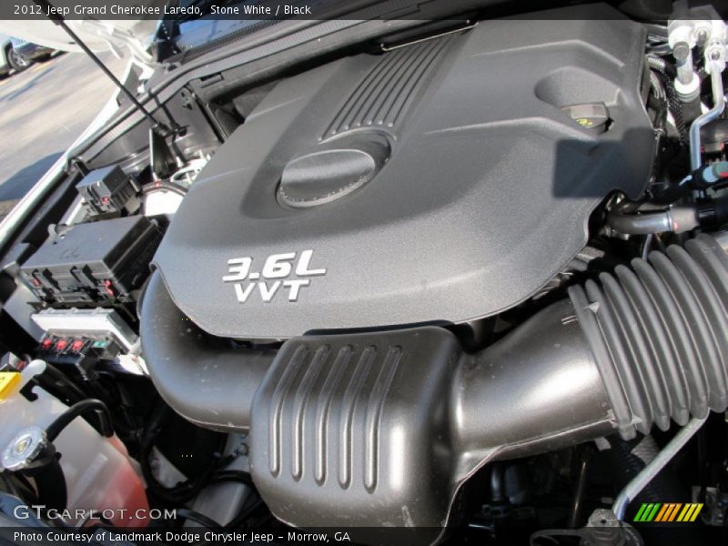 Stone White / Black 2012 Jeep Grand Cherokee Laredo