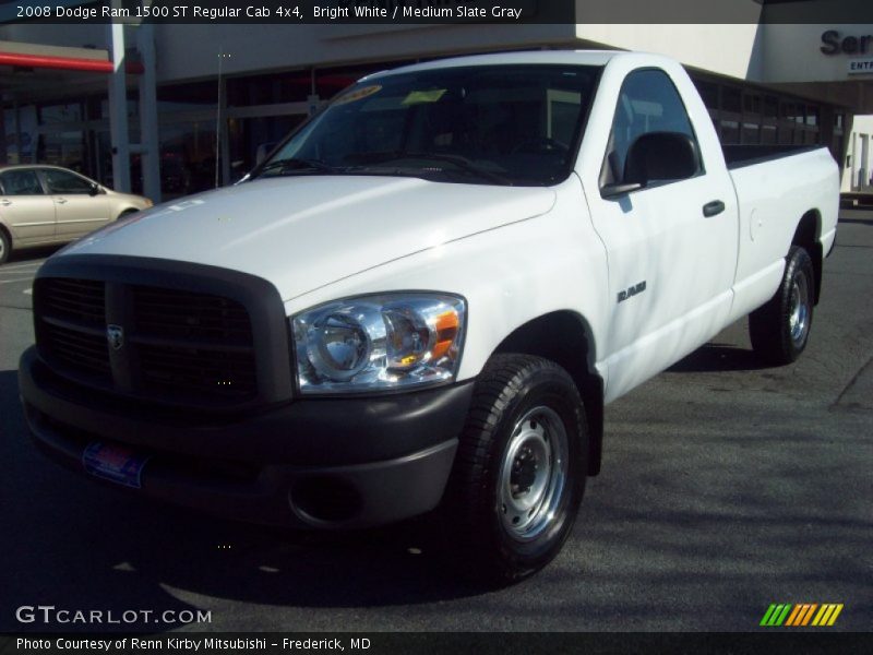 Bright White / Medium Slate Gray 2008 Dodge Ram 1500 ST Regular Cab 4x4