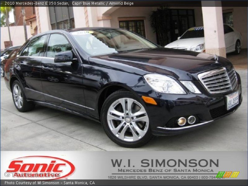 Capri Blue Metallic / Almond Beige 2010 Mercedes-Benz E 350 Sedan