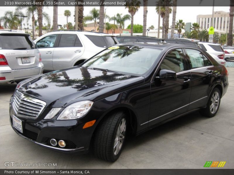 Capri Blue Metallic / Almond Beige 2010 Mercedes-Benz E 350 Sedan