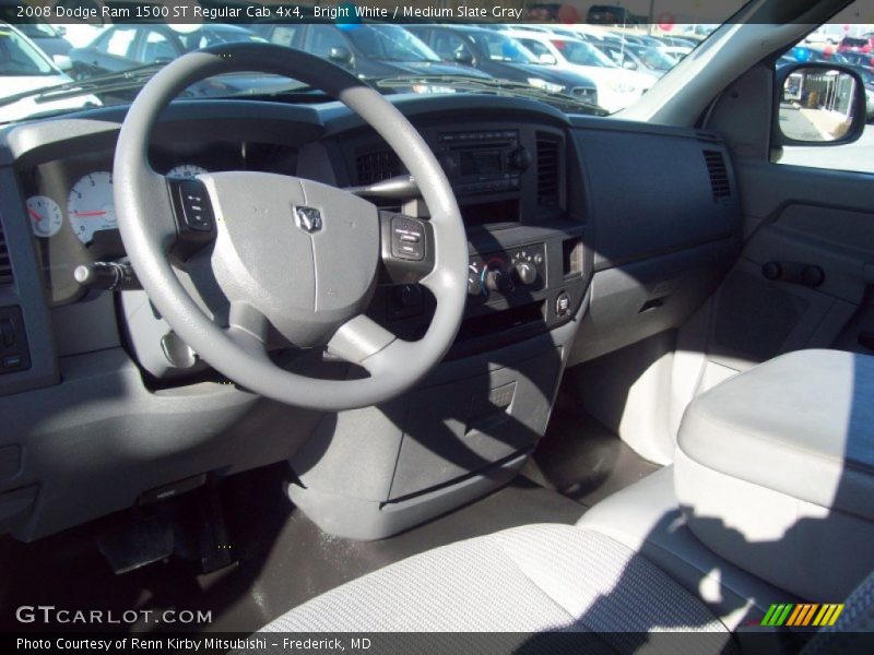 Bright White / Medium Slate Gray 2008 Dodge Ram 1500 ST Regular Cab 4x4
