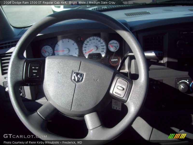 Bright White / Medium Slate Gray 2008 Dodge Ram 1500 ST Regular Cab 4x4