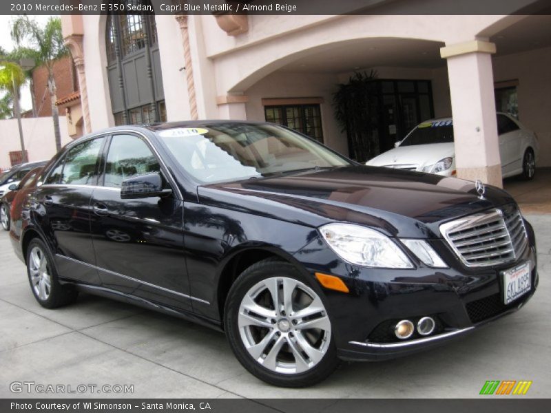 Capri Blue Metallic / Almond Beige 2010 Mercedes-Benz E 350 Sedan