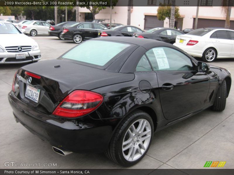 Black / Black/Red 2009 Mercedes-Benz SLK 300 Roadster