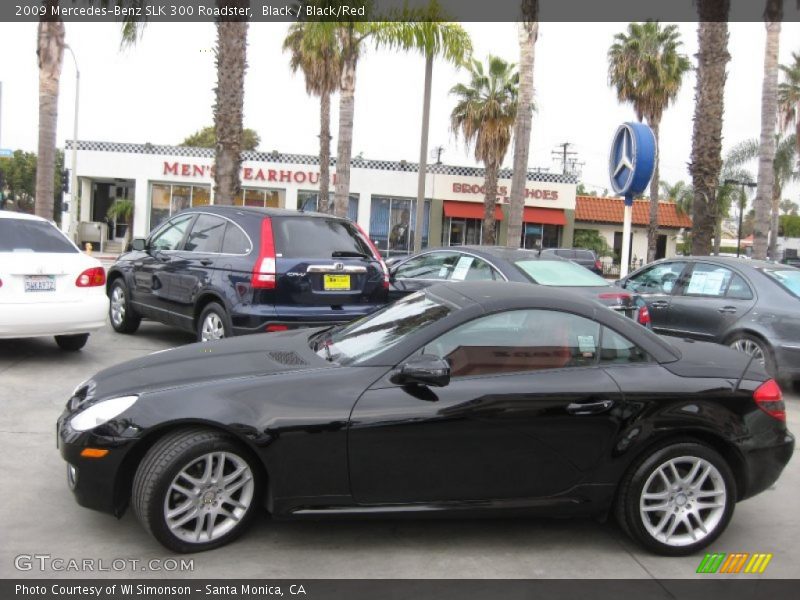 Black / Black/Red 2009 Mercedes-Benz SLK 300 Roadster
