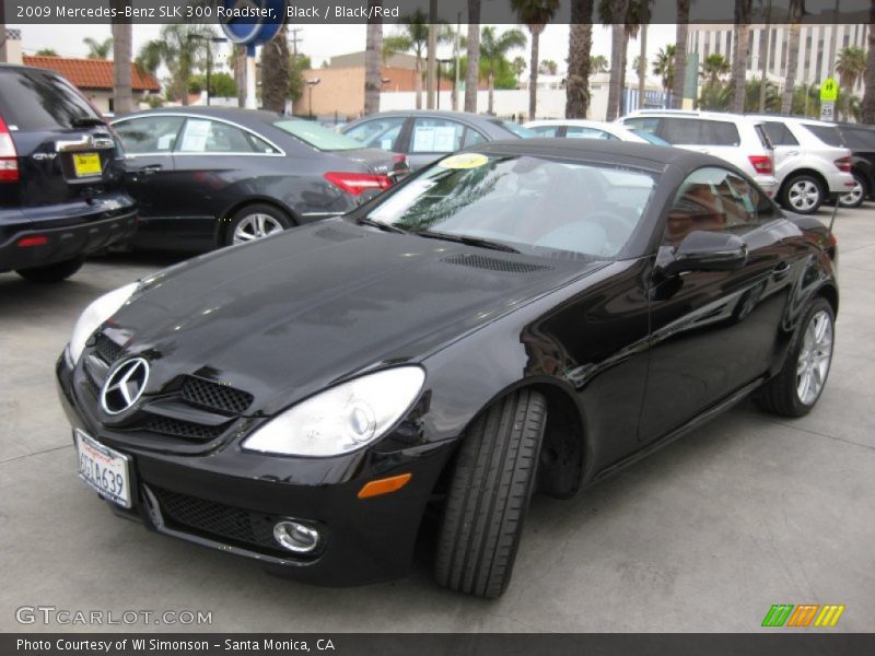 Black / Black/Red 2009 Mercedes-Benz SLK 300 Roadster