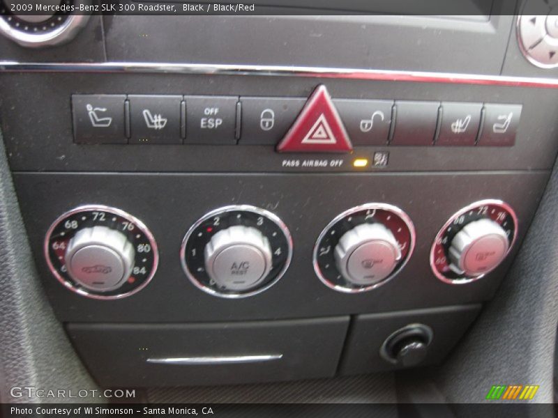 Black / Black/Red 2009 Mercedes-Benz SLK 300 Roadster