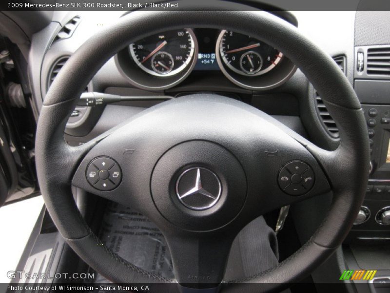 Black / Black/Red 2009 Mercedes-Benz SLK 300 Roadster