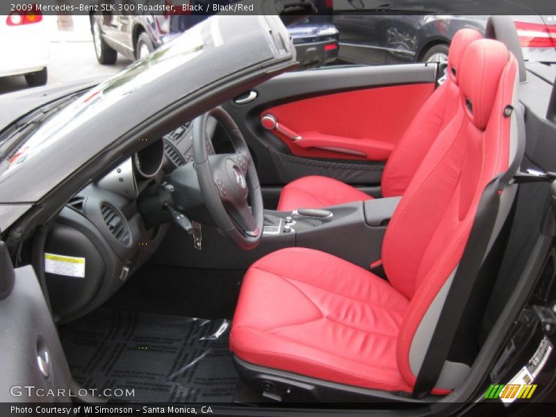 Black / Black/Red 2009 Mercedes-Benz SLK 300 Roadster