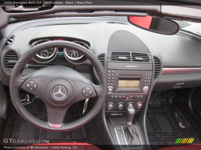 Black / Black/Red 2009 Mercedes-Benz SLK 300 Roadster