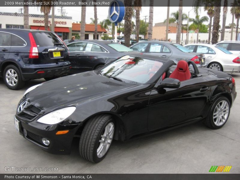 Black / Black/Red 2009 Mercedes-Benz SLK 300 Roadster