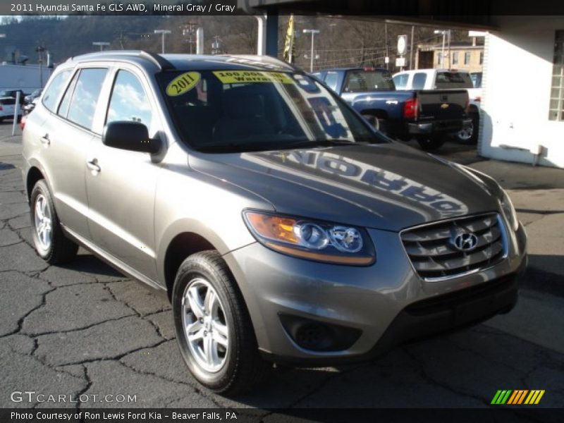 Mineral Gray / Gray 2011 Hyundai Santa Fe GLS AWD