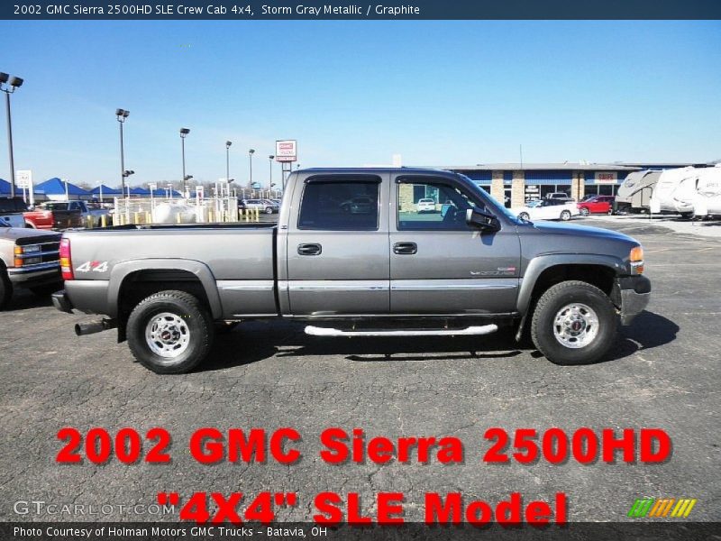 Storm Gray Metallic / Graphite 2002 GMC Sierra 2500HD SLE Crew Cab 4x4