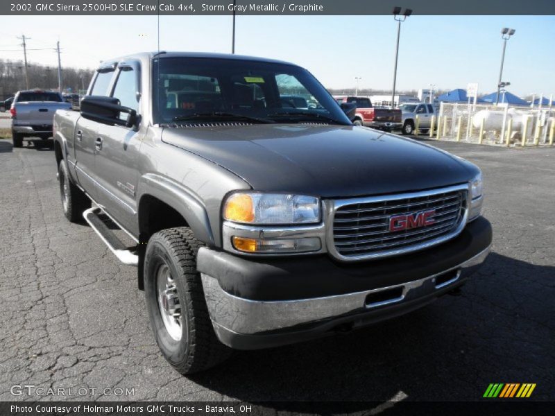Storm Gray Metallic / Graphite 2002 GMC Sierra 2500HD SLE Crew Cab 4x4
