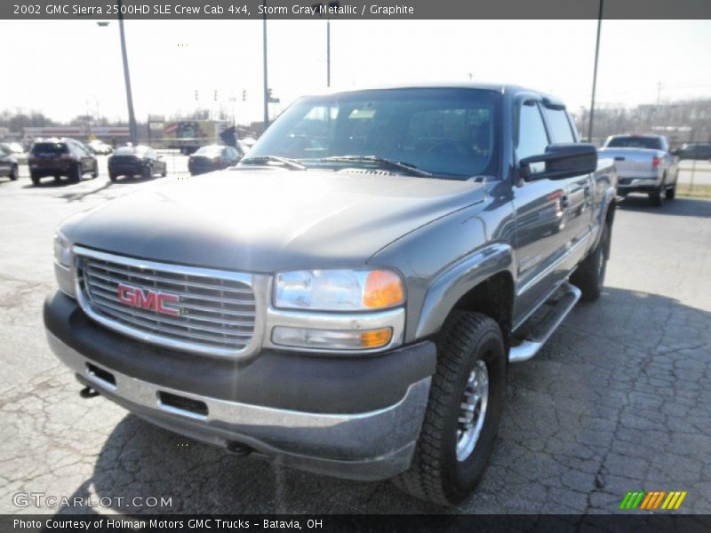 Storm Gray Metallic / Graphite 2002 GMC Sierra 2500HD SLE Crew Cab 4x4