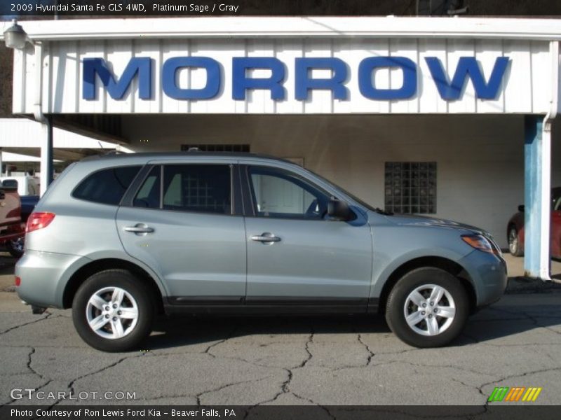 Platinum Sage / Gray 2009 Hyundai Santa Fe GLS 4WD