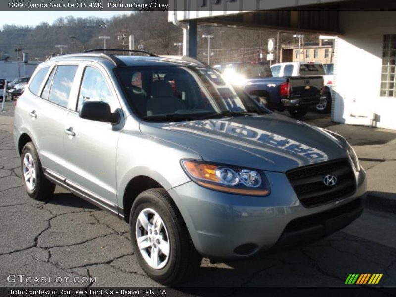 Platinum Sage / Gray 2009 Hyundai Santa Fe GLS 4WD