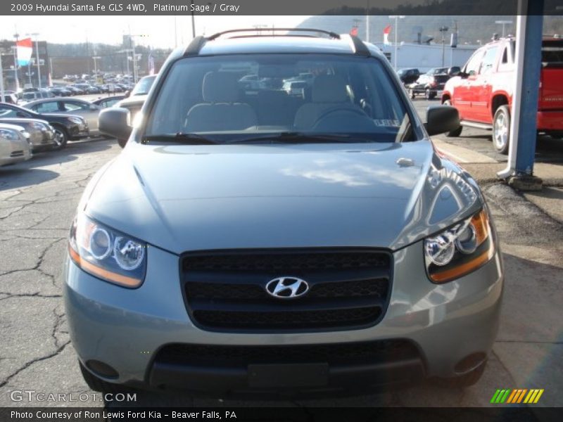 Platinum Sage / Gray 2009 Hyundai Santa Fe GLS 4WD