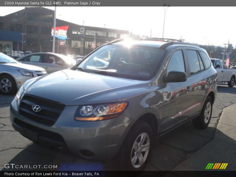 Platinum Sage / Gray 2009 Hyundai Santa Fe GLS 4WD
