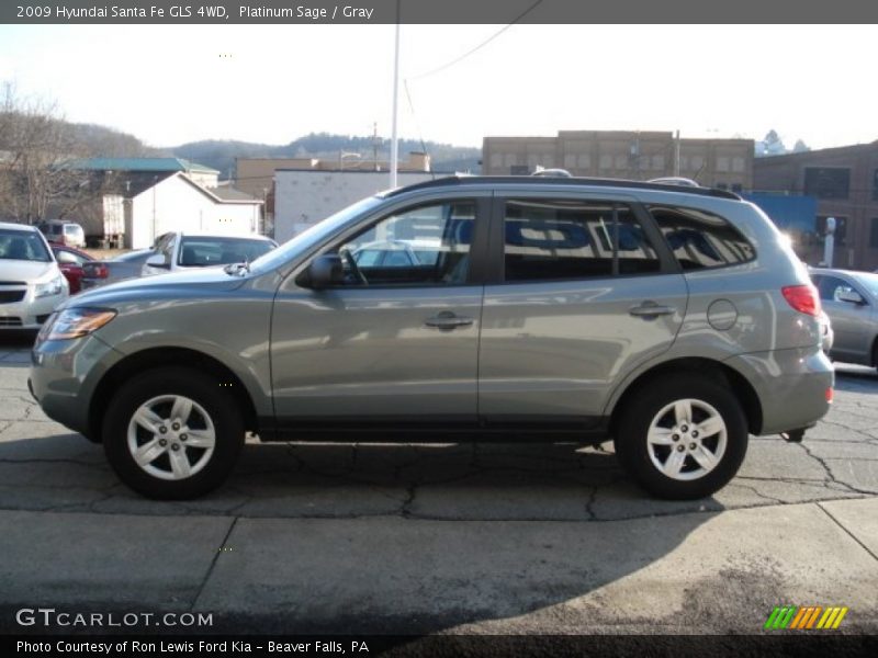 Platinum Sage / Gray 2009 Hyundai Santa Fe GLS 4WD