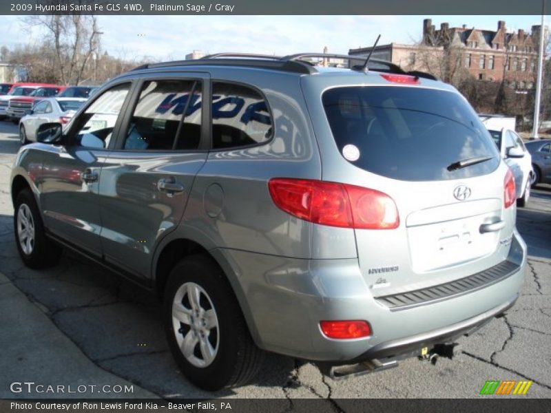 Platinum Sage / Gray 2009 Hyundai Santa Fe GLS 4WD