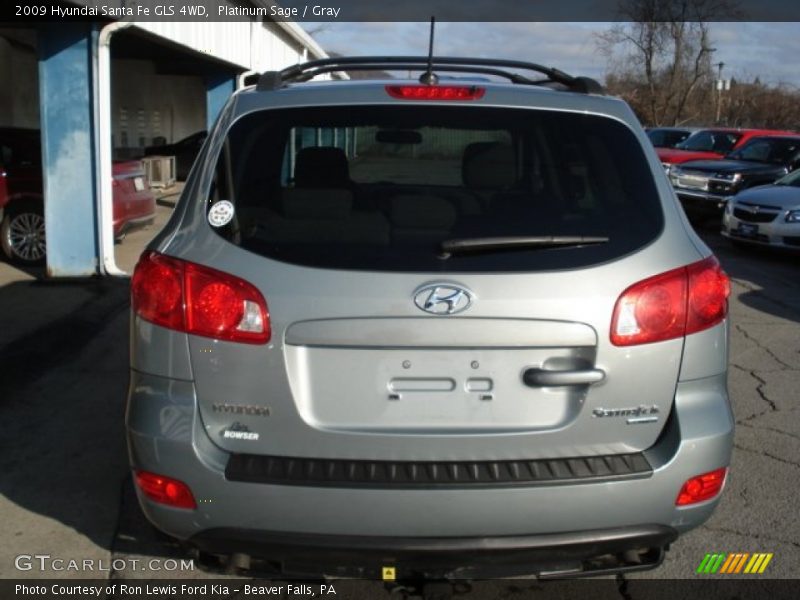 Platinum Sage / Gray 2009 Hyundai Santa Fe GLS 4WD