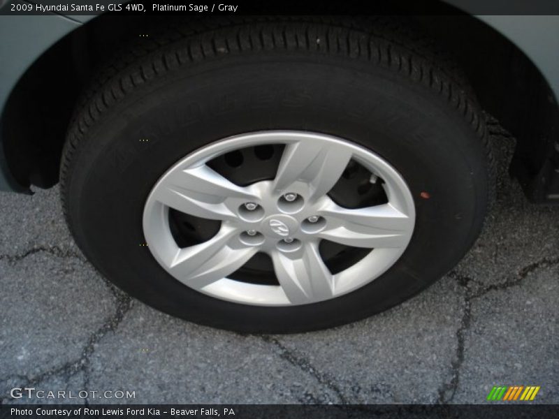 Platinum Sage / Gray 2009 Hyundai Santa Fe GLS 4WD