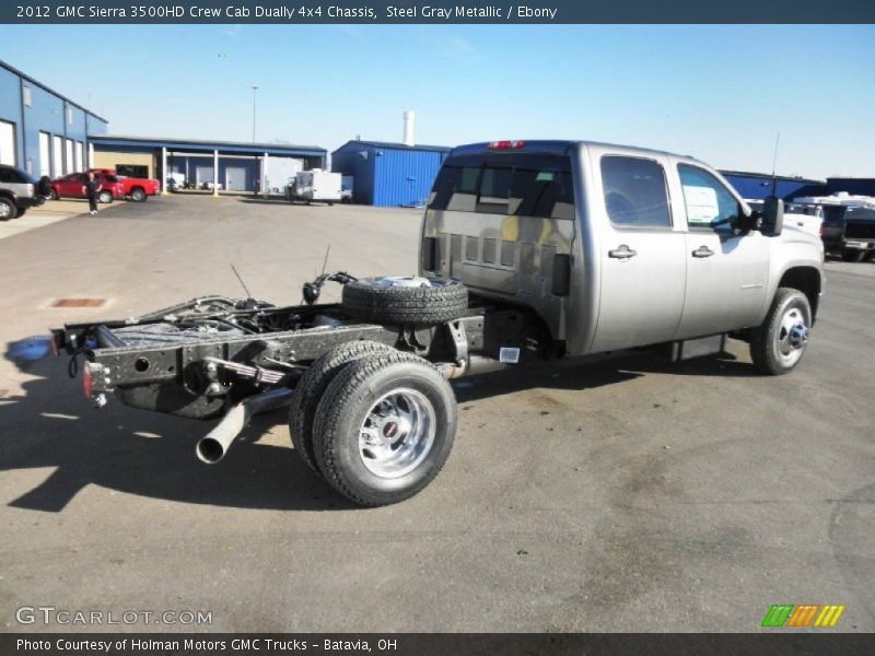 Steel Gray Metallic / Ebony 2012 GMC Sierra 3500HD Crew Cab Dually 4x4 Chassis