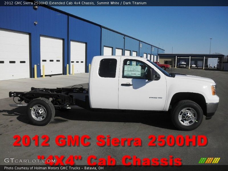 Summit White / Dark Titanium 2012 GMC Sierra 2500HD Extended Cab 4x4 Chassis