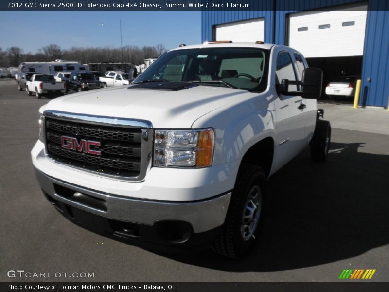 Summit White / Dark Titanium 2012 GMC Sierra 2500HD Extended Cab 4x4 Chassis