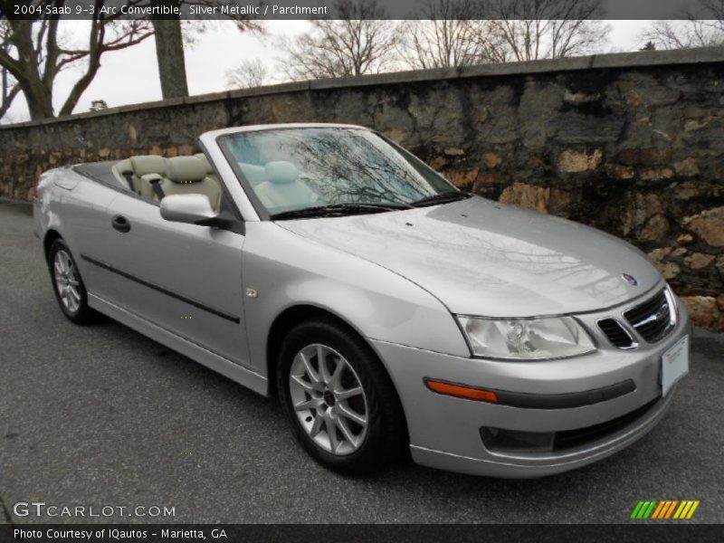 Silver Metallic / Parchment 2004 Saab 9-3 Arc Convertible