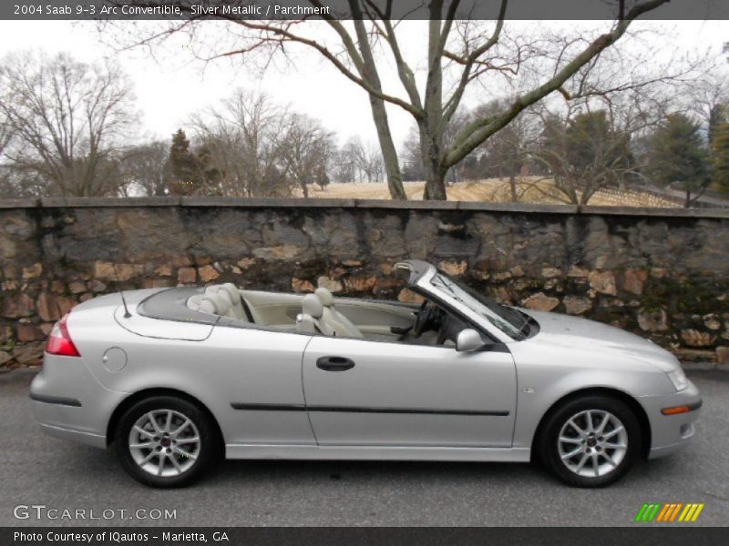 Silver Metallic / Parchment 2004 Saab 9-3 Arc Convertible