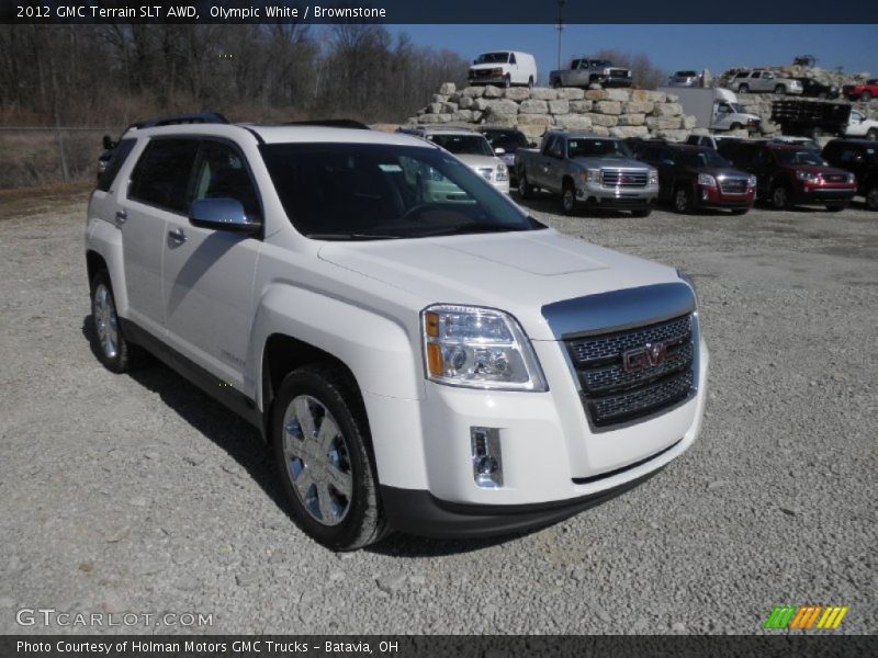 Olympic White / Brownstone 2012 GMC Terrain SLT AWD