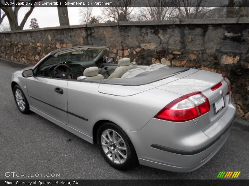 Silver Metallic / Parchment 2004 Saab 9-3 Arc Convertible