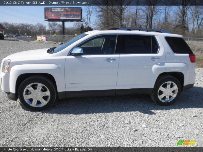 Olympic White / Brownstone 2012 GMC Terrain SLT AWD