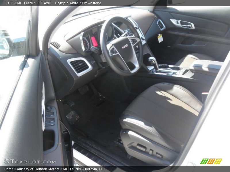 Olympic White / Brownstone 2012 GMC Terrain SLT AWD