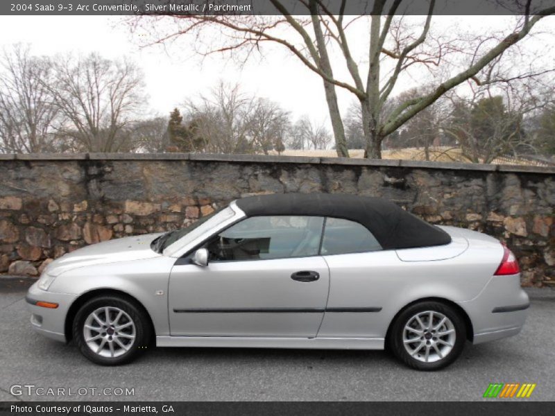 Silver Metallic / Parchment 2004 Saab 9-3 Arc Convertible