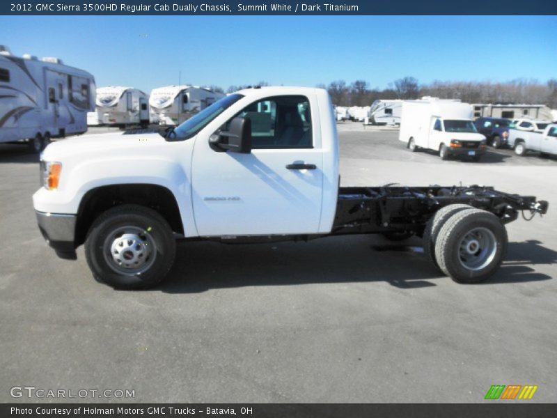 Summit White / Dark Titanium 2012 GMC Sierra 3500HD Regular Cab Dually Chassis