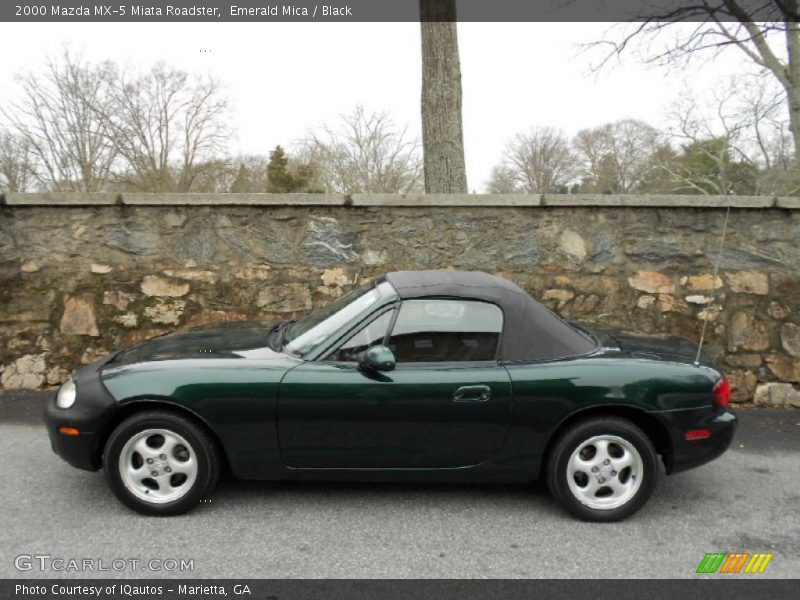 Emerald Mica / Black 2000 Mazda MX-5 Miata Roadster