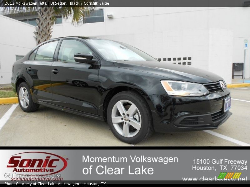 Black / Cornsilk Beige 2012 Volkswagen Jetta TDI Sedan
