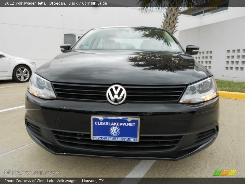 Black / Cornsilk Beige 2012 Volkswagen Jetta TDI Sedan
