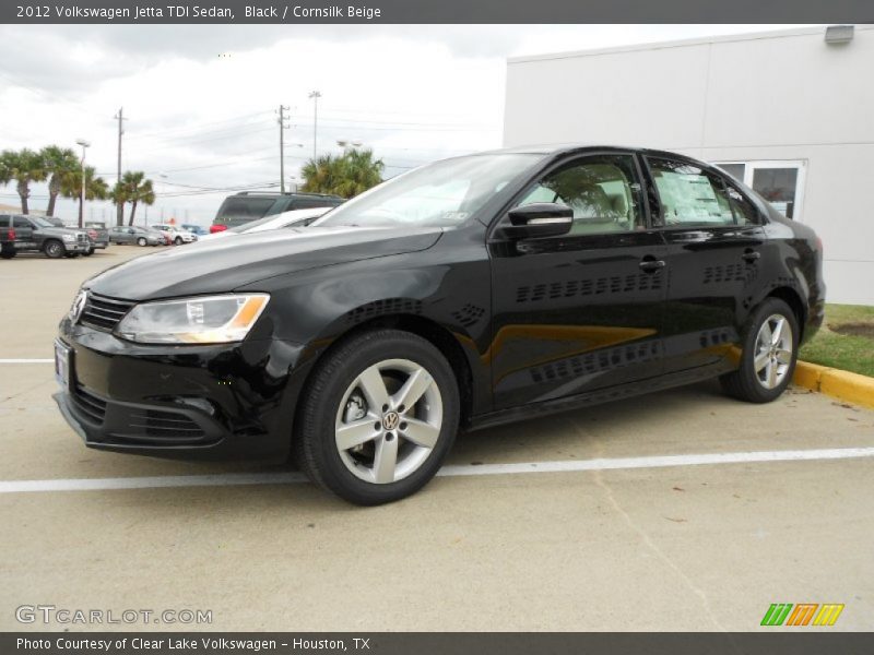 Black / Cornsilk Beige 2012 Volkswagen Jetta TDI Sedan